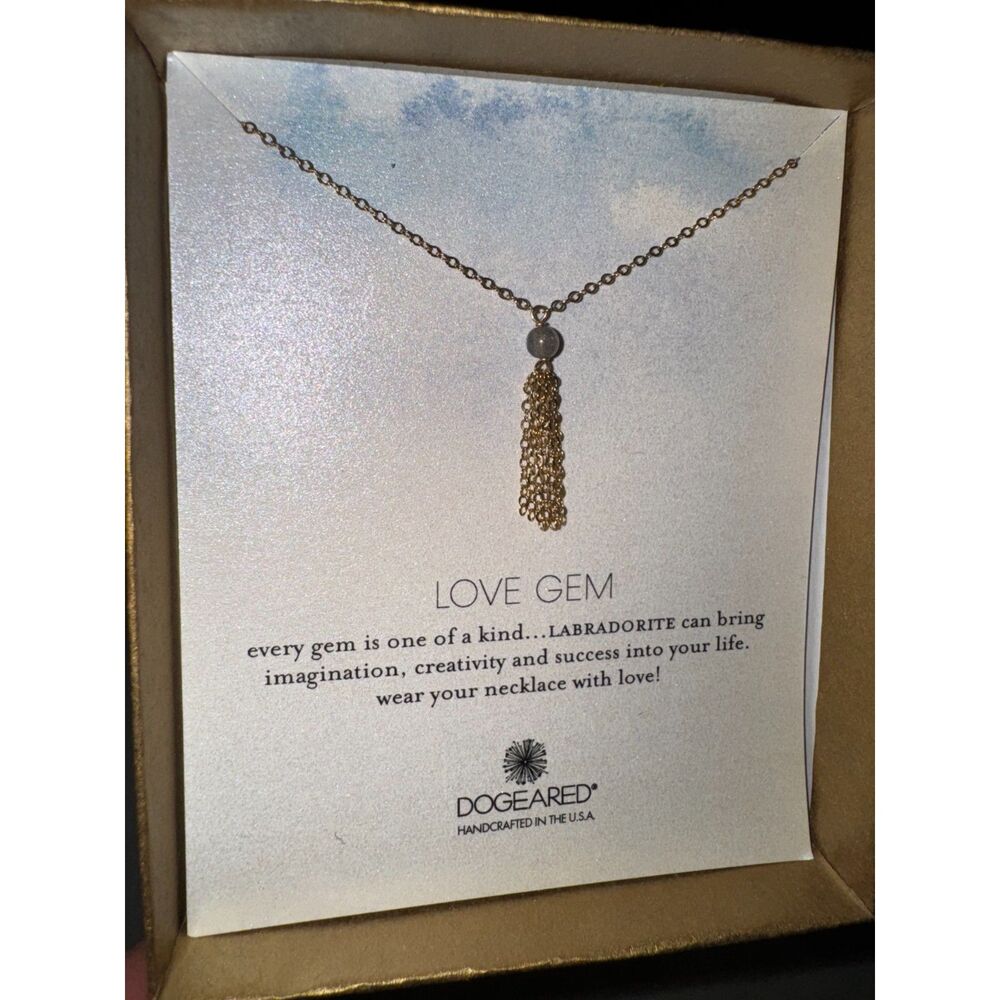 Dogeared Love Gem Labradorite Tassel Necklace‎ – New With Box